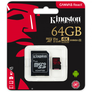 MicroSDXC 64GB UHS-I V3 80MB/s KINGSTON